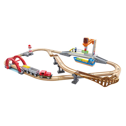 Hape Set Treno Con Nave Cargo