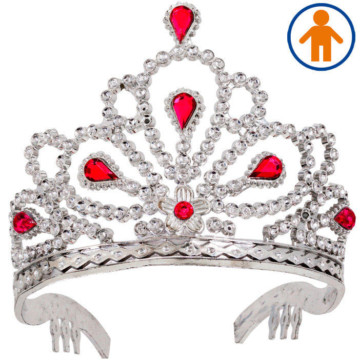 Tiara Argento Con Gemme Rosa