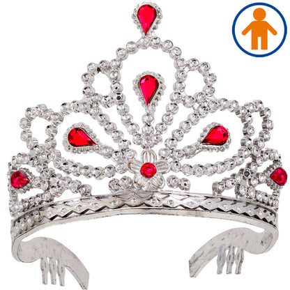 Tiara Argento Con Gemme Rosa