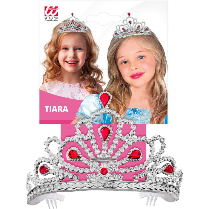 Tiara Argento Con Gemme Rosa