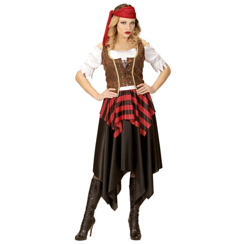 Costume Pirata (Vestito, Corsetto, Fascia Per Testa) (S)