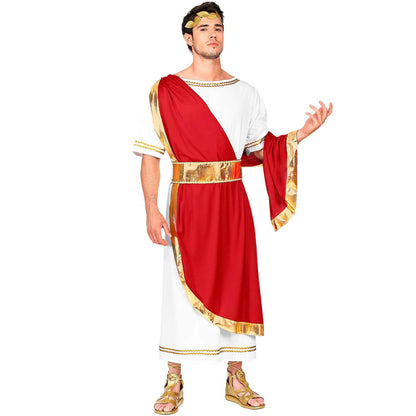 Costume IMPERATORE ROMANO (Tunica Con Drappo, Cintura, Corona D'alloro) (M)