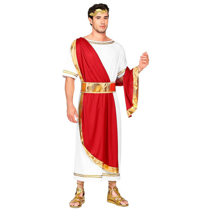 Costume IMPERATORE ROMANO (Tunica Con Drappo, Cintura, Corona D'alloro) (L)