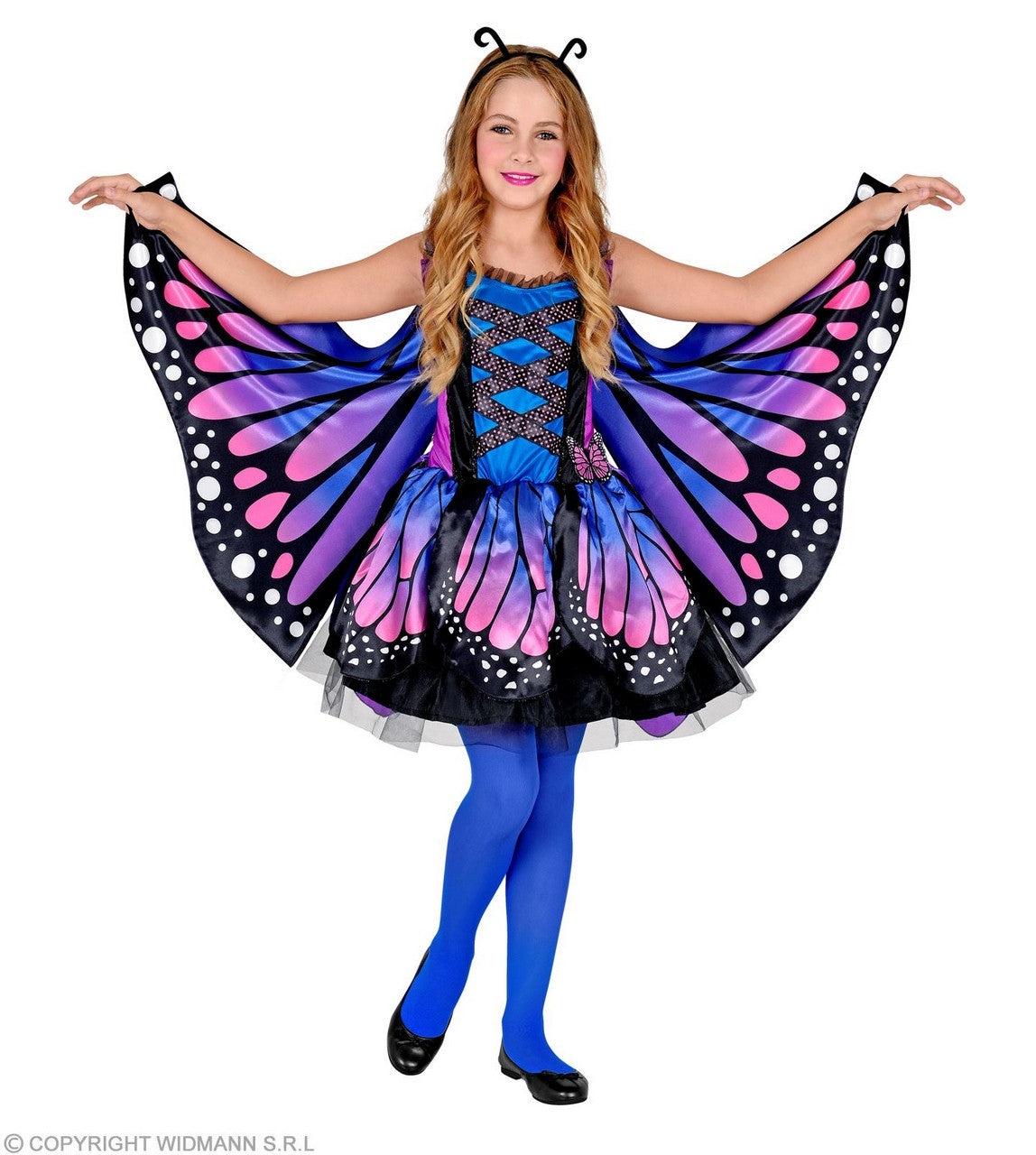 Costume Farfalla (Vestito Con Tutu, Ali, Antenne) (140 Cm / 8-10 Years)