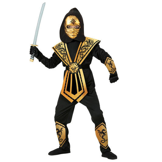 Costume Gold Kombat Ninja  (128 Cm / 5-7 Years)