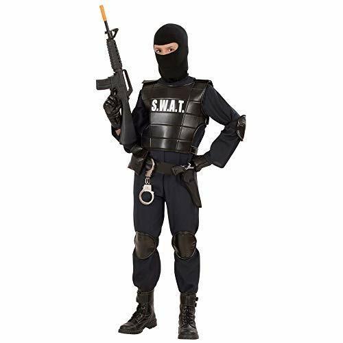 Agente S.w.a.t. (Costume, Giubbotto Antiproiettile, Cintura Con Fondina E Borsellino, Para Ginocch