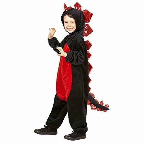 Costume Drago Nero In Peluche (Costume Con Cappuccio) (104 Cm / 2-3 Years)