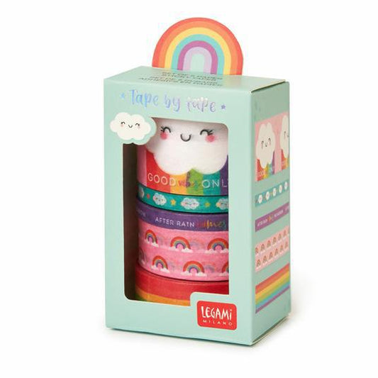 Legami  Set Of 5 Paper Sticky Tapes -rainbow