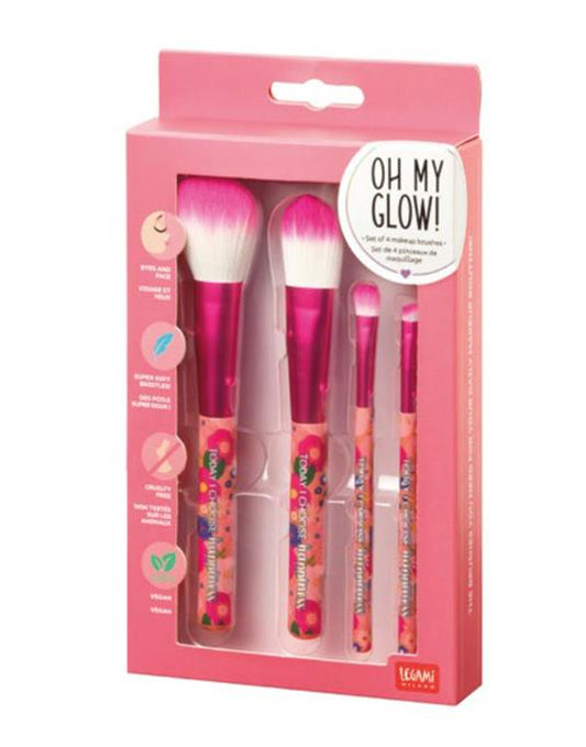 Legami  Set Of 4 Makeup Brushes - Oh My glow