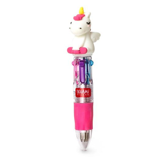 Legami  Mini 4-Colour Ballpoint Pen -unicorn