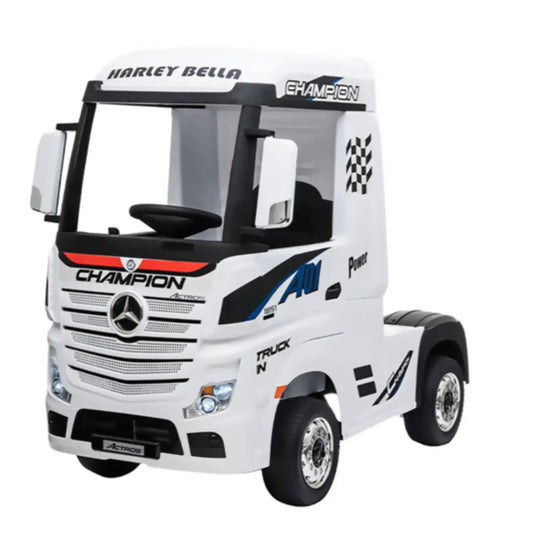 Camion Elettrico Cavalcabile Mercedes Truck Bianco 12V toysvaldichianasrl 