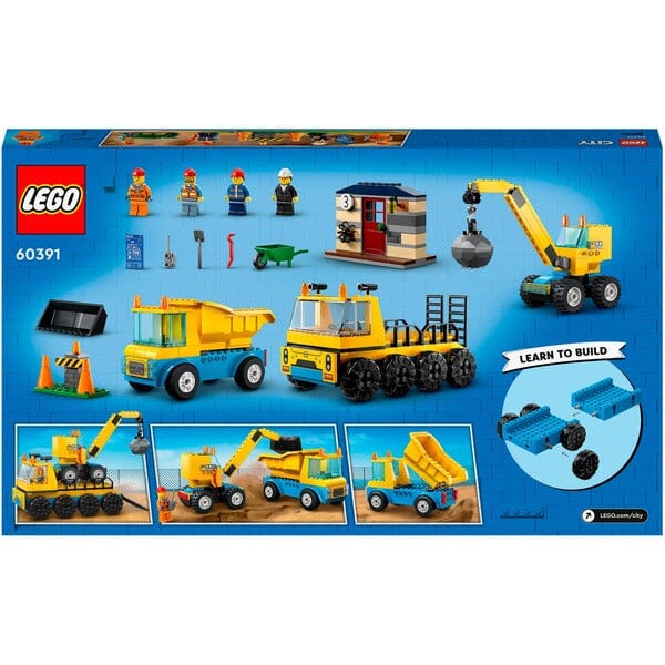 LEGO CITY GREAT VEHICLES 60391 CAMION DA CANTIERE E GRU CON PALLA DA  DEMOLIZIONE