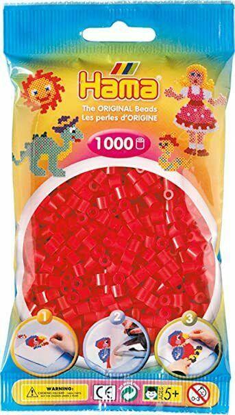 Beads Bustina 1000 Rosso HAMA toysvaldichiana.it 