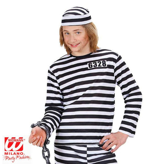 Costume di Carnevale Carcerato Bianco/Nero   5-7 Anni - toysvaldichiana.it