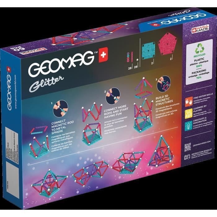 GEOMAG GLITTER 60 pezzi toysvaldichiana.it 