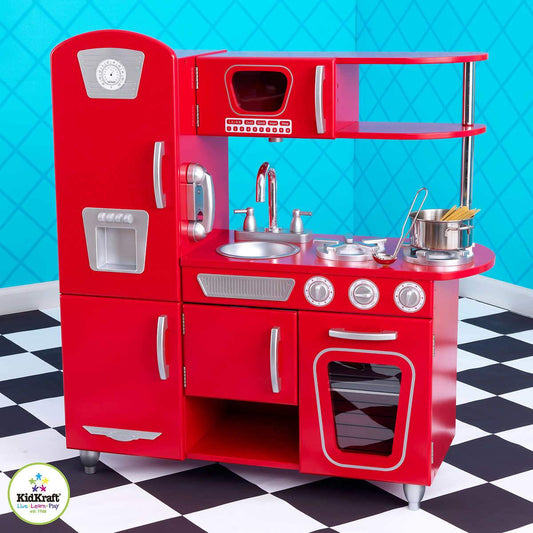 Kidkraft - Cucina In Legno Rossa - Red Vintage Kitchen - toysvaldichiana.it