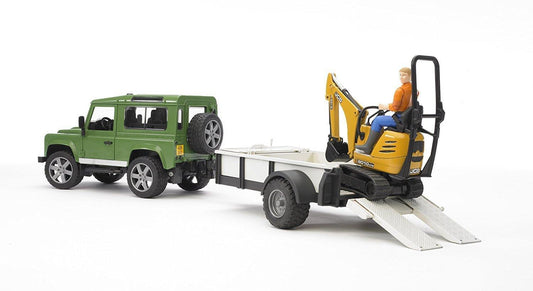 Land Rover Defender c/rim.trasp. JCB Micro escavatore con figura - toysvaldichiana.it