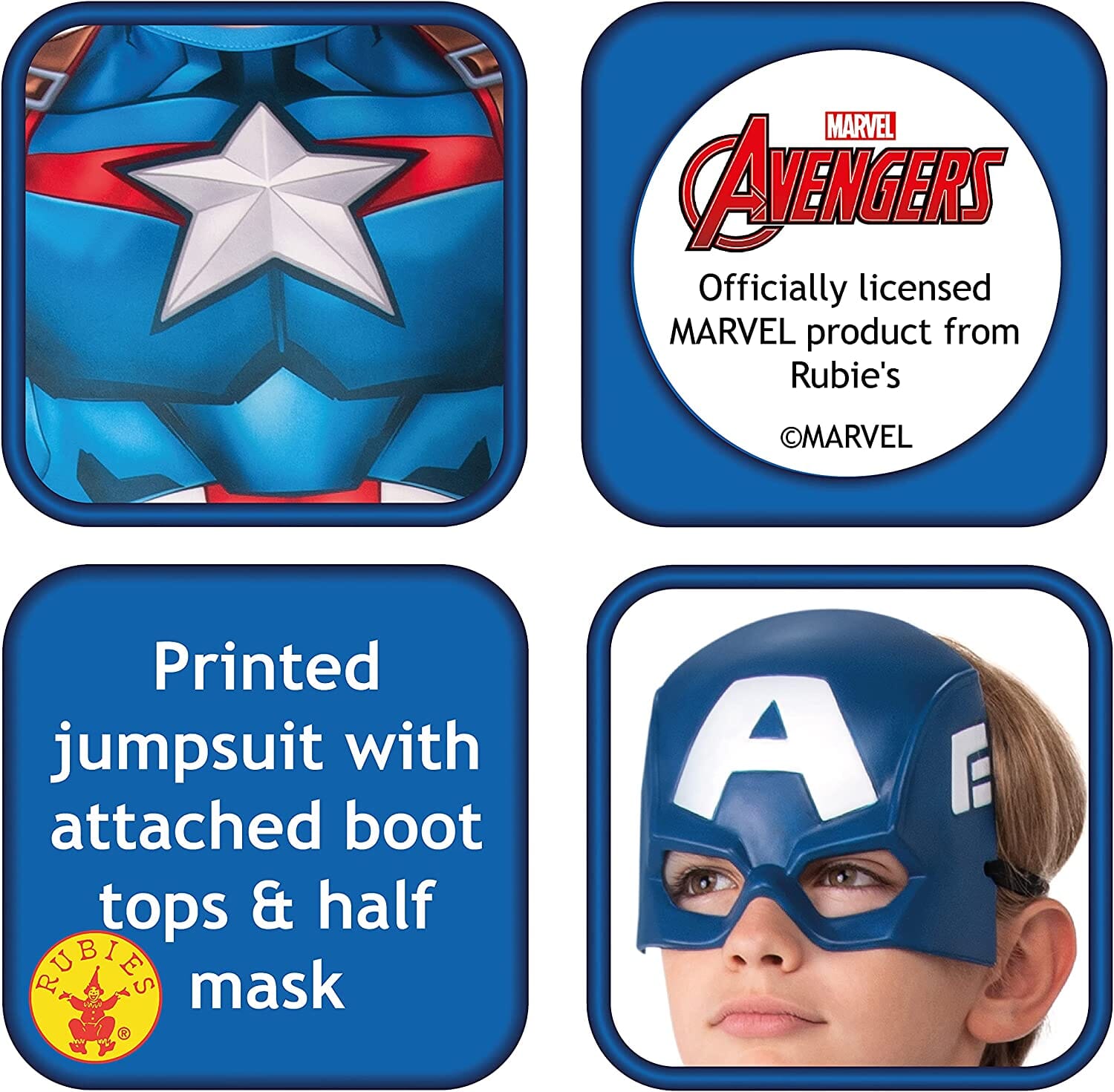 Rubies Costume Capitan America Classic 7/8 ANNI toysvaldichiana.it 