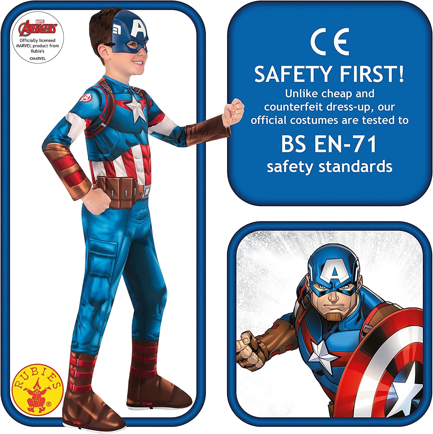 Rubies Costume Capitan America Classic 7/8 ANNI toysvaldichiana.it 