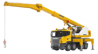 Scania R-Seris camion con gru Liebherr con luci e suono BRUDER 3570 - toysvaldichiana.it