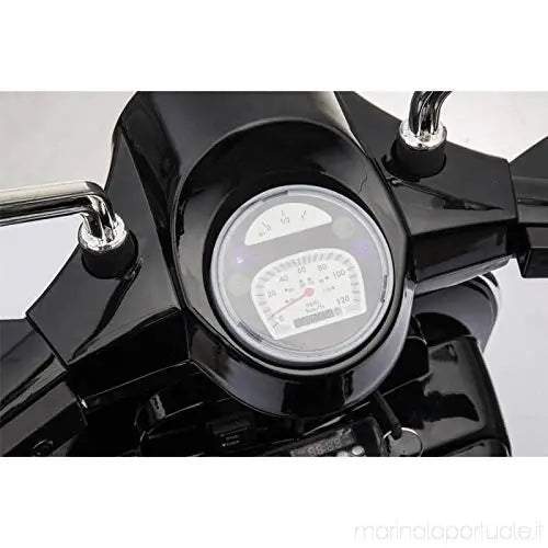 VESPA PX 150 PIAGGIO NERA 12V SUONI, LED, SED. PELLE, RUOTE EVA toysvaldichianasrl 